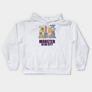 Monster in da City 01 with Text Kids Hoodie